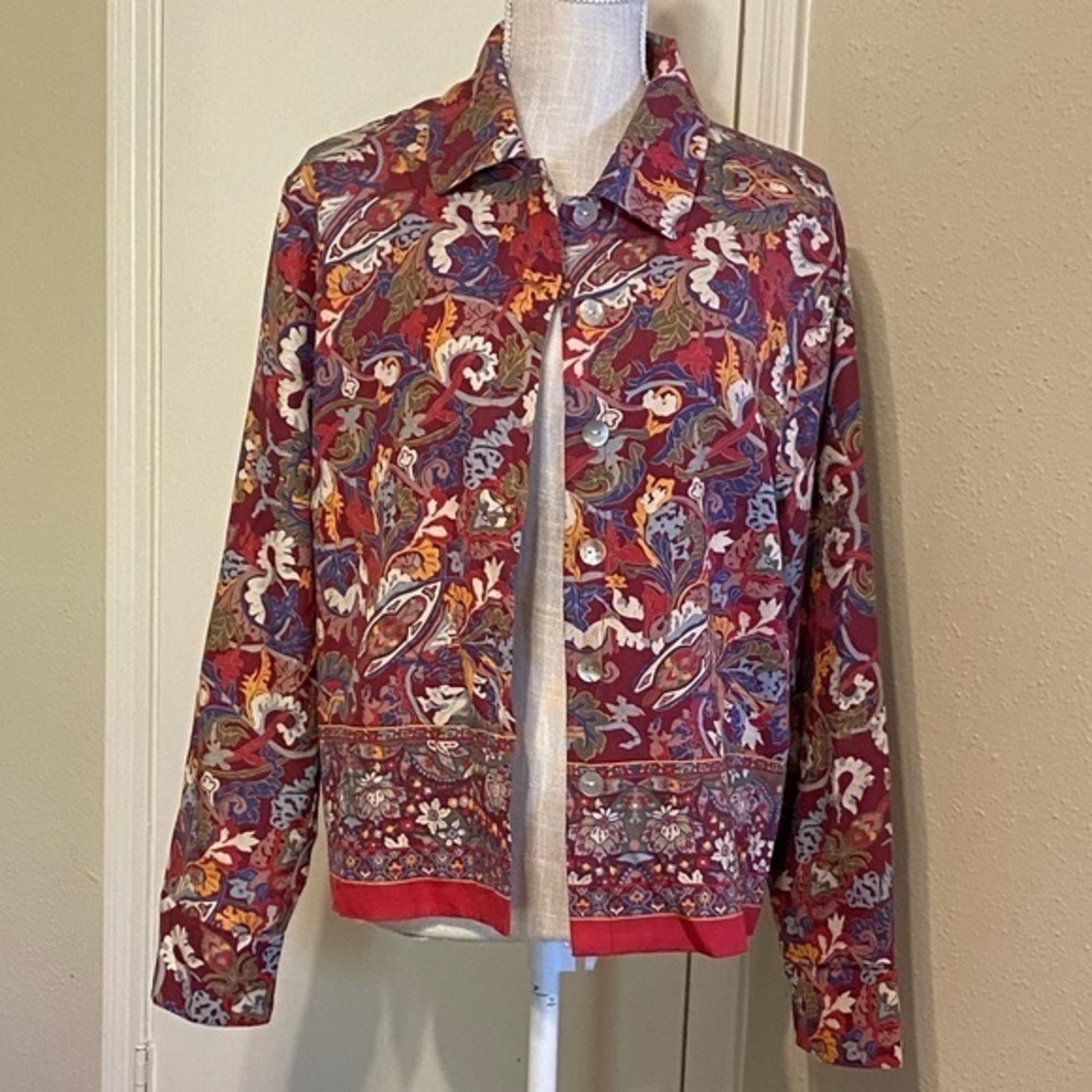 Coldwater Creek Floral Silk Blazer